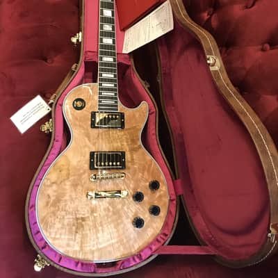 Gibson Custom Shop Les Paul Custom Burl Maple Limited Edition Electric Guitar Natural image 14