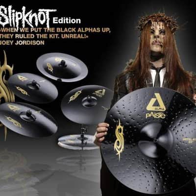 Paiste Black Alpha Slipknot edition Sound Edge Hi Hat 14" 2008-2010 - Black with Gold Slipknot logo image 15