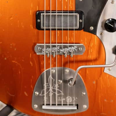 Novo Custom Shop Serus J Baritone Electric Guitar - Candy Apple Orange over 64 3-Tone Burst with Gig Bag image 9