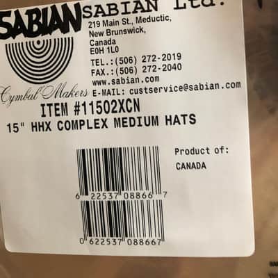 Mint Sabian 15" HHX Complex Medium Hi-Hats - (Pair) image 4