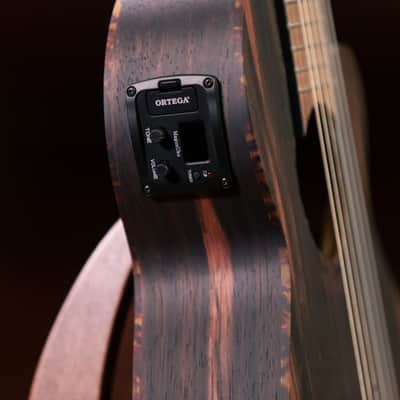 Ortega RGL5EB-CE Mini Travel Series Ebony Top Mahogany Neck 1/8 Size 6-String Acoustic-Electric Guitarlele image 6
