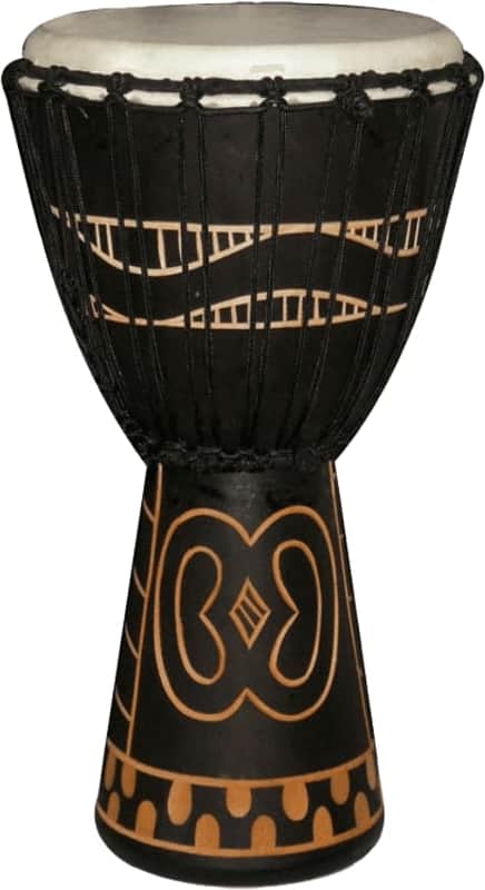 Tanga DA60-7G 12" Black Carved Slammer Djembe image 1