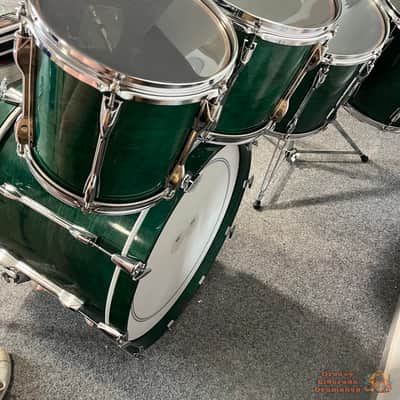 Yamaha Recording Custom 22,10,12,14,15 Drum Kit 1990s - Deep Aqua image 5