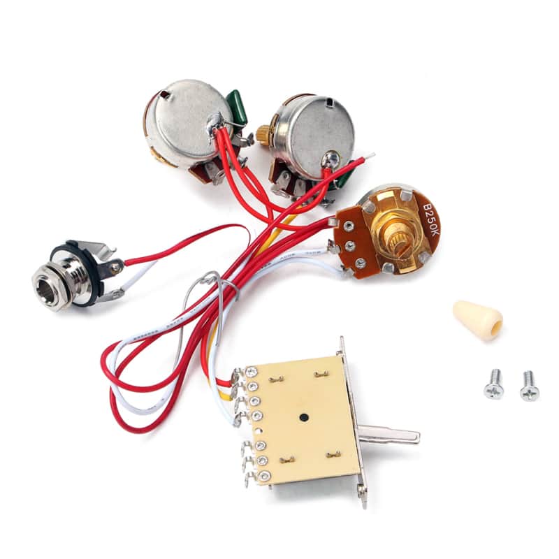 Full Alpha Size Potentiometers Guitar Wiring Harness Prewired Kit 5 Way  Switch  for strats image 1