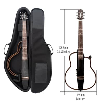 SONICAKE Acoustic Electric Travel Guitar, Portable Practice Silent Guitar with Preamp System, EQ/Reverb/Chorus, Solid Mahogany Body, Adult & Beginner Bundle with Gig Bag & Accessories QGT-01 image 3