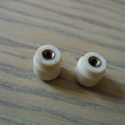 National Supro Oahu Pickup Cover Mounting Knobs Pair White 1950 image 2