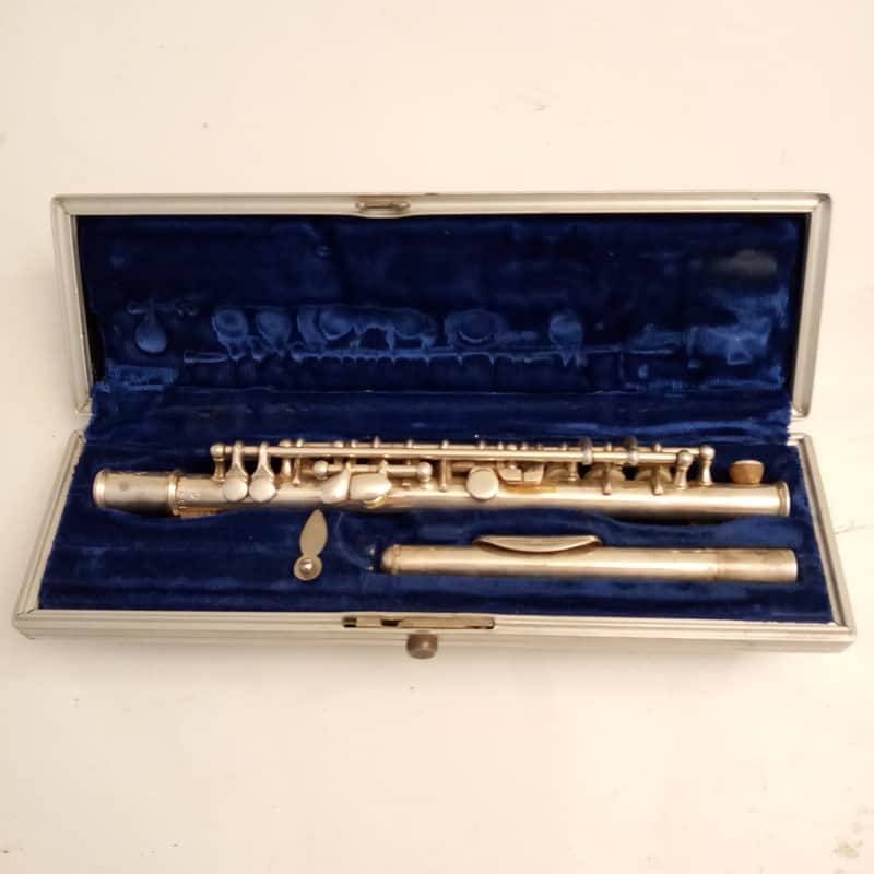Selmer"Signet"Coin Silver Piccolo Flute Closed Hole C-Foot#10328+Case Vintage40s image 1