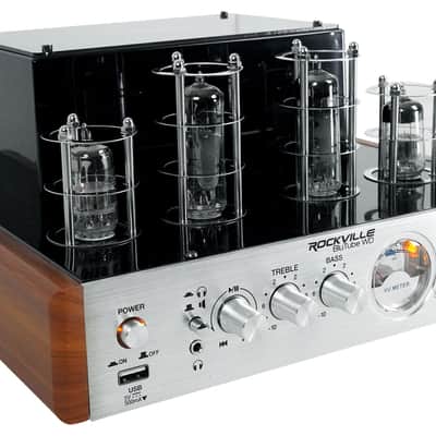 Rockville BluTube WD 70w Bluetooth Tube Amplifier/Home Stereo Receiver 2-Tone image 5