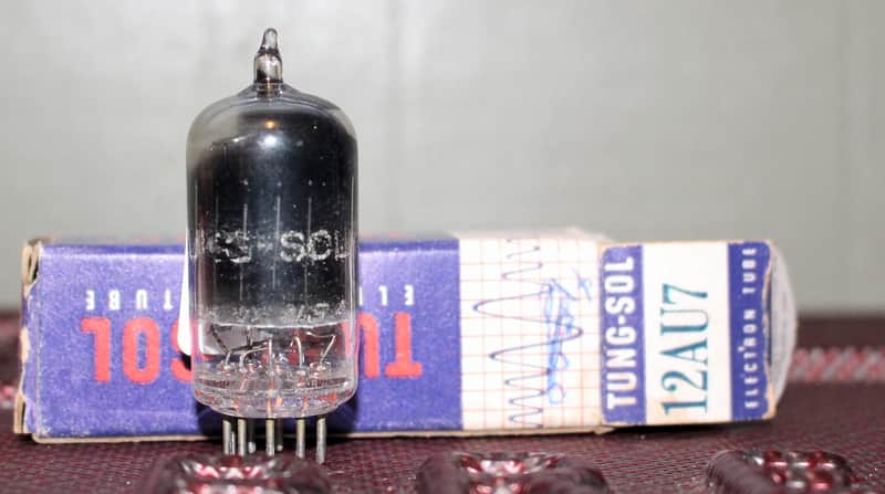 TUNG SOL USA 12AU7 ECC82 PERFECT BALANCE HOLY GRAIL BLACK GLASS REC [] GETR NOS++ NIB MINTY VINTAGE 1940'S image 1