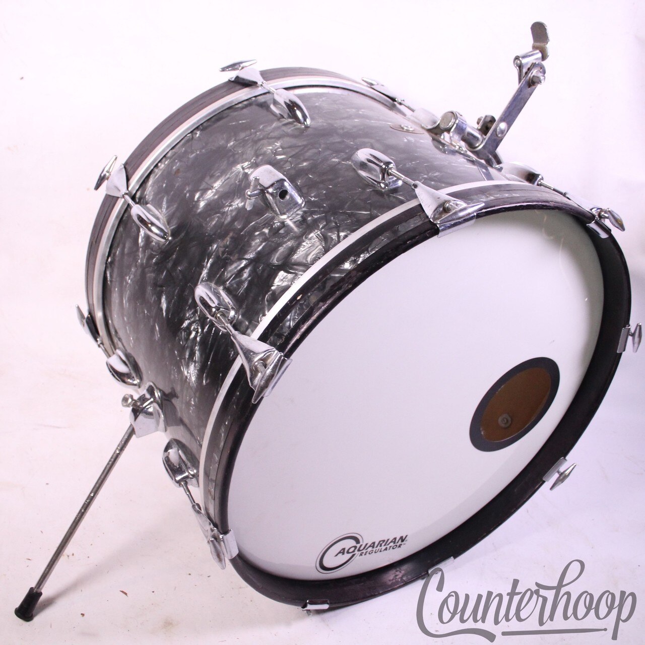 Slingerland 20x14"Black Diamond Pearl BDP Bass Drum 3Ply Rail Mount Vintage 60s — main photograph