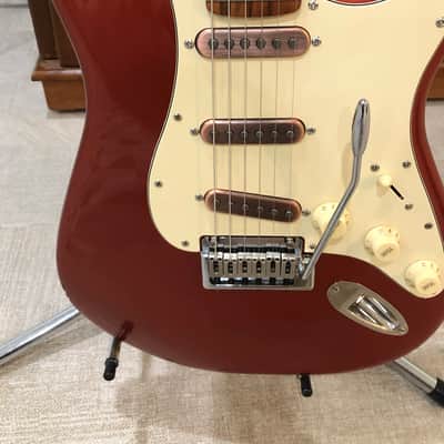 Fender Stratocaster MIM with USA=-made Warmoth Neck 2021 Aged Candy Apple Red image 2