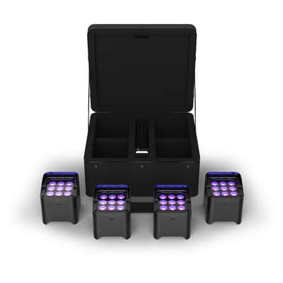 Chauvet DJ Freedom Par H9 IP X4 Battery-Powered IP54 RGBAW+UV LED PAR Kit with Bag Remote and Multi-Charger 4-Pack image 1