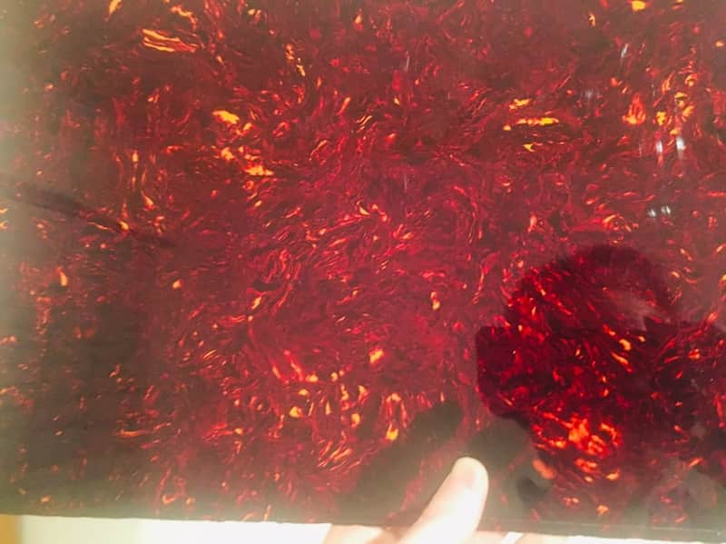 100% Celluloid (Cellulose Nitrate) red tortoise pattern pickguard material sheet image 1