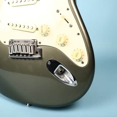 Fender USA Loaded Pickguard Olive Drab Metallic Guitar Body image 3