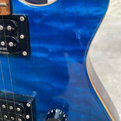 Washburn Quilted Maple WM100 USA Chicago Custom Shop 1998 - Cobalt Blue image 9
