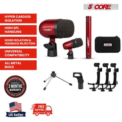 5 Core Conga Mic Snare Tom Set Professional XLR Cardioid Unidirectional Instrument Microphone Kit image 11
