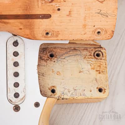 1956 Fender Stratocaster Vintage Guitar One-Piece Ash, Blonde w/ V Neck & Tweed Case image 20