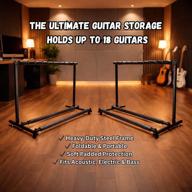 Ultimate 18 Guitar Stand System – 2x Folding Racks for Studio & Stage image 1