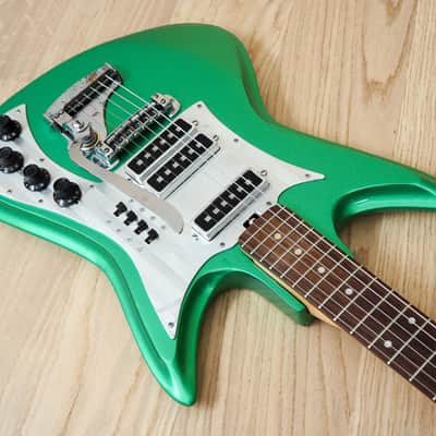 1960s Teisco Del Rey K3L ET-312 Shark Fin Vintage Electric Guitar Green Japan image 9