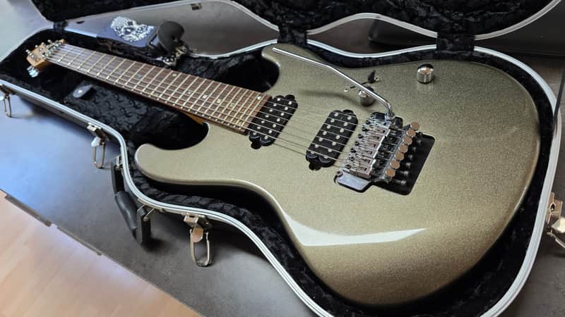 Dean Avalanche Ultra 7 String Silver Sparkle Gold Flake Seven String 24 Fret 25.5" Scale Floyd Rose HH Super Strat Electric Guitar MIK Korea Korean with hard case image 1
