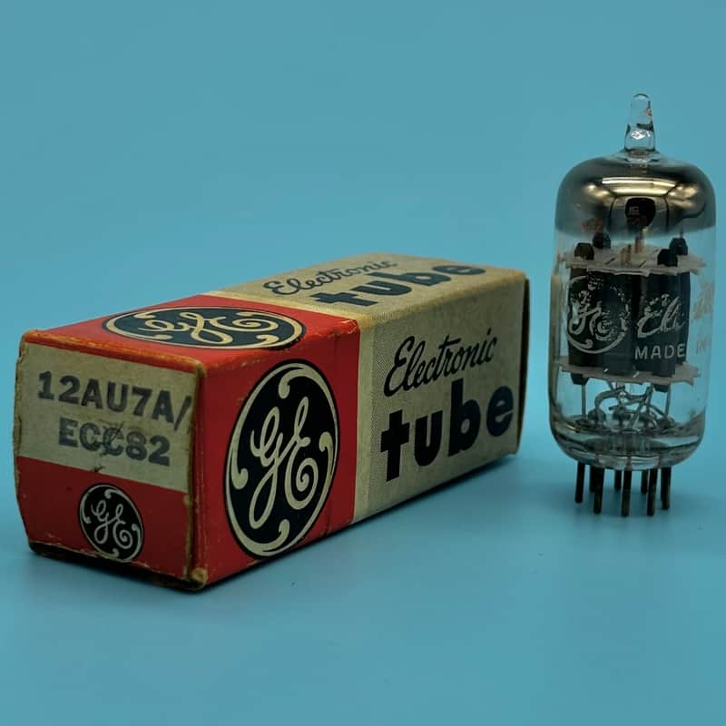 1967 GE 12AU7A ECC82 Vintage Short Gray Plate Halo Getter Preamp Tube! T316 image 1