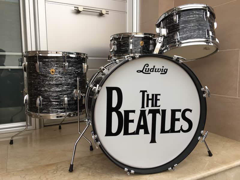 Ludwig Down Beat 1968 Black oyster pearl wrap delmar image 1