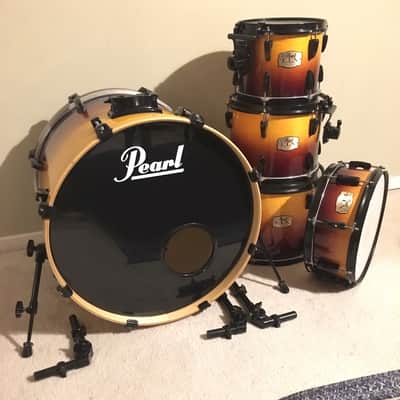 Pearl ELX 5-piece drum set in Amber fade w/ black hardware image 2