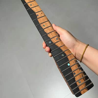 AAAAA Tele Ebony Fretboard Roasted flame Maple Electric Guitar Neck Radius 12inch Round stainless steel 22 frets hole 10mm Radius: 12 inches image 11