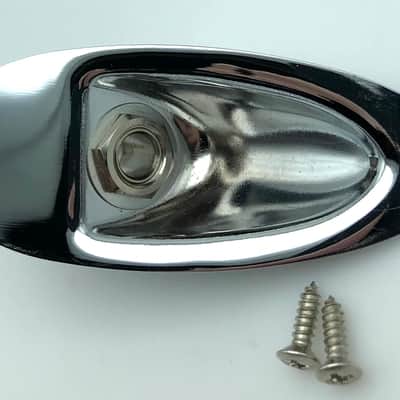 Stratocaster Style Jack Ferrule w/Jack Chrome image 2