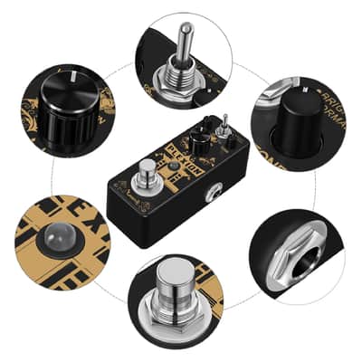 Amuzik Plexion Distortion Pedal for Guitar or Bass with Bright and Normal Mode True Bypass image 5