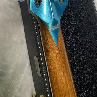 NEW! Gibson Les Paul Custom Axcess - One Of A Kind - ABSOLUTELY KILLER Flame Underneath Ice Blue Sparkle Finish! Only 7.5 lbs - Stinger Headstock - Authorized Dealer - G07381 image 14