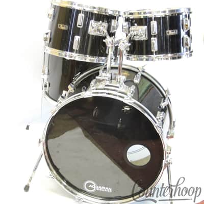 *Pearl Wood-Fiberglass Drum Set 22,12,13,16 Jet Black Japan 70s Mahogany Shells* image 3
