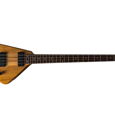 BootLegger Guitar Ace Headless Bass 4 String 7.8 Lbs With Honey Clear Stiletto Case & Gig Bag image 2