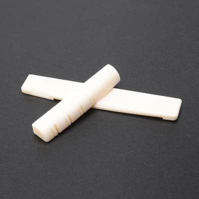 12 String Acoustic Guitar Bone Nut and Saddle Set | Unbleached Buffalo Bone Bridge Parts (49mm Nut, 76mm Saddle) image 7