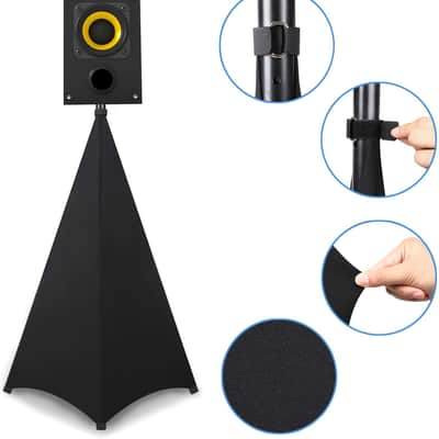 Speaker Stand Cover-DJ Bag with 360 Degree Cover, Speaker Tripod Scrim Cover for Speaker/Lighting with Free Travel Bag (Two Pack-Black) image 4