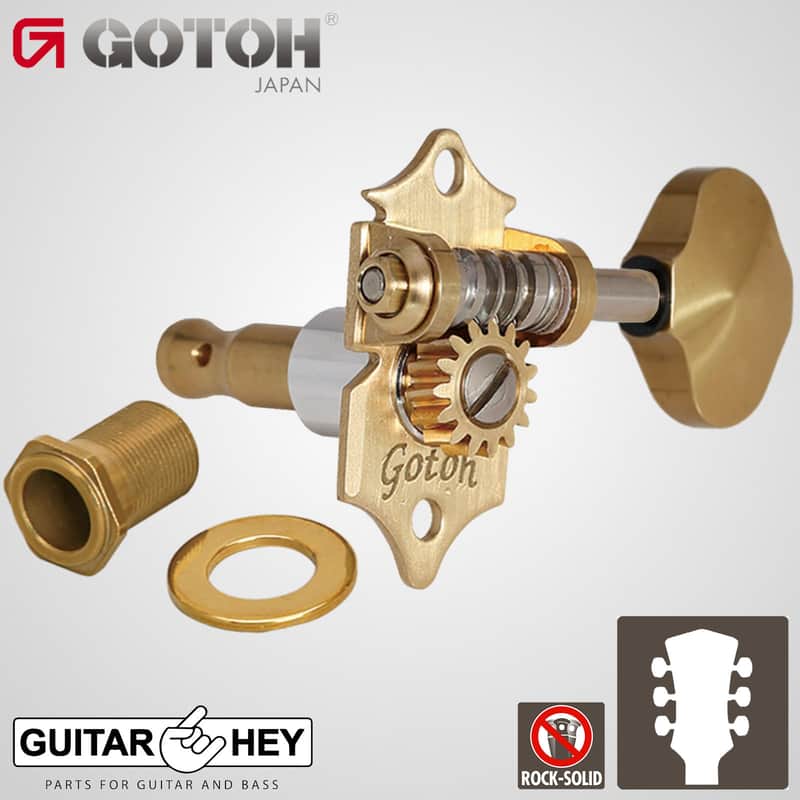 NEW GOTOH SXN510V-SB-06B Electric/Acoustic 1:15 Premium Tuners 3x3 - SOLID BRASS image 1