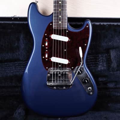Fender Mustang 1977 Metallic Navy Blue Refinish USA Vintage w/ Hard Case image 1