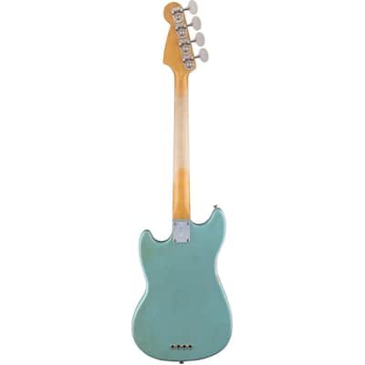 Fender Justin Meldal-Johnson Road Worn Mustang Electric Bass (with Gig Bag), Daphne Blue image 6