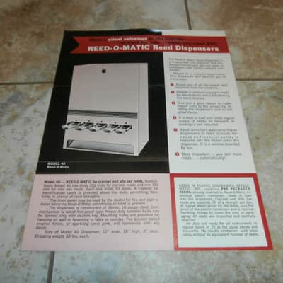 Vintage 1960's Reed-O-Matic Reed Dispenser Flyer! Original Ad, Cool Case Candy, Paperwork! image 2