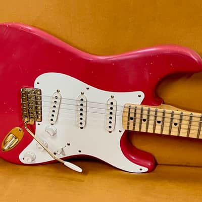 1956 Fender Stratocaster Masterbuilt By Dennis Galuszka Fiesta Red  Gold Hardware Journeyman Relic image 3