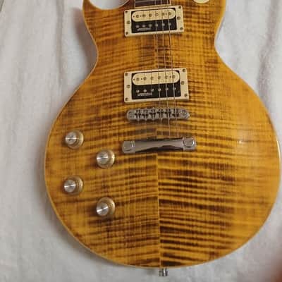 Vintage LV100-AFD Reissued Paradise Single Cut Left-Handed 2010s - Flamed Amber image 7