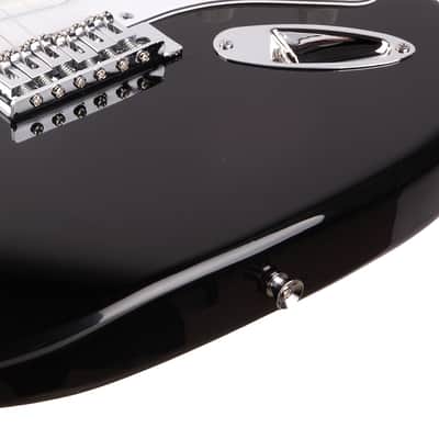 Ukscs ST Rosewood Fingerboard Electric Guitar (Black and White)+Bag+Strap image 8