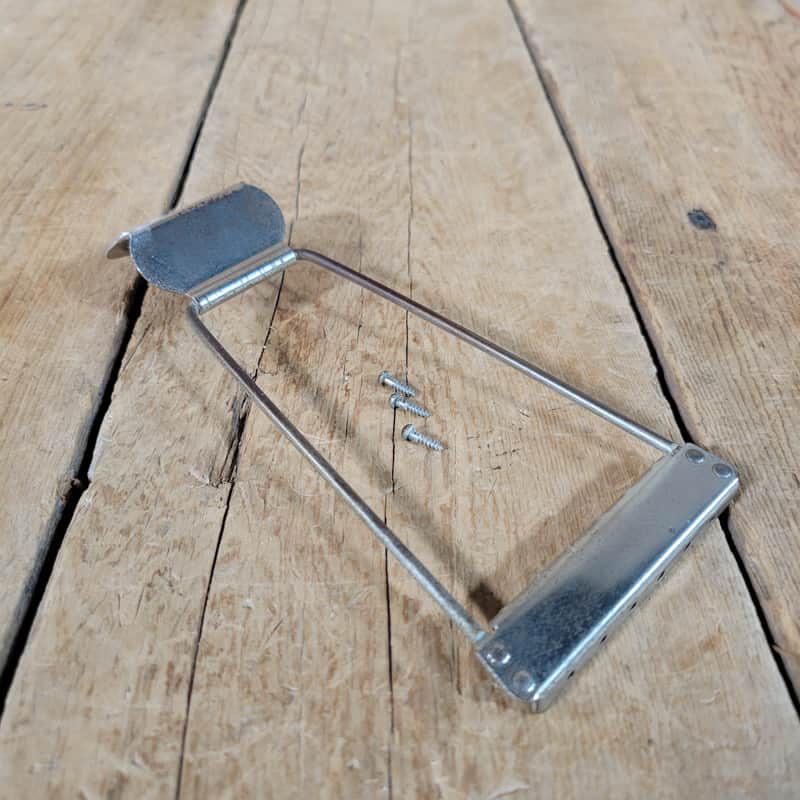 Kay K6836 Archtop Guitar Tailpiece With Screws Harmony 1950s 1960s - Nickel image 1