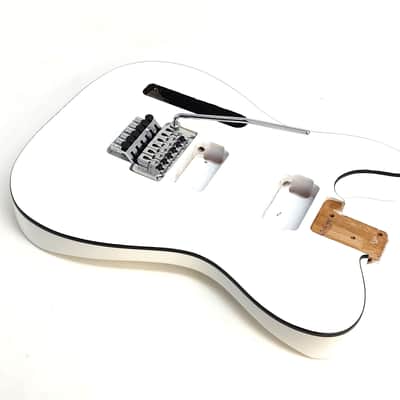 Brio LEFT HAND T-Style White Floyd Rose Ready Black Binding Belly Cut image 7