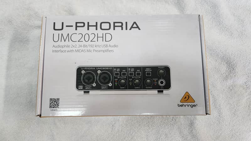 Behringer UMC202HD U-Phoria USB Audio Interface with MIDAS Microphone Preamplifiers (NEW open box) image 1