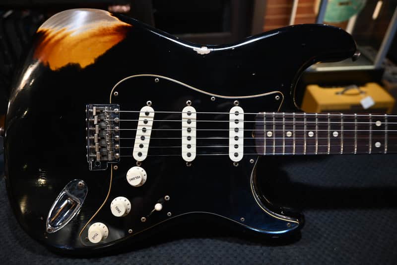 Fender Custom Shop LTD Dual Mag II Stratocaster Relic 2021 - Aged Black over 3-Color Sunburst #3023 image 1