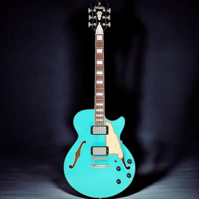 D'Angelico Premier SS Single Cutaway w/ stop-bar tailpiece, Surf Green* w/ DAPSSSGRNS image 3