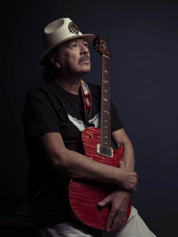 SIGNED - PRS Guitar strap Carlos Santana paul reed smith retro Private stock wood library orange image 1