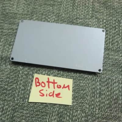 used genuine Boss Pink Label Taiwan Bottom Plate MISSING Serial Number (from 1998) - Pink Bottom Label, silver text / graphic, silver metal bottom plate (was originally from a BF-2 pedal) NO pedal / NO other items / NO screws image 16