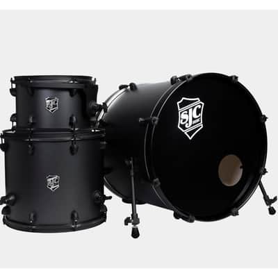 SJC Drums PFK322FBGGW Pathfinder 3pc Kit (8x12,14x16,18x22) - Galaxy Grey, Black HW image 9